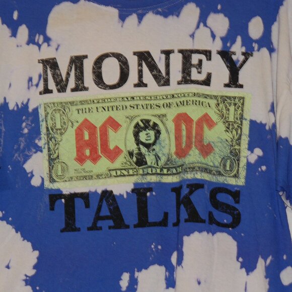 New-ACDC Money Talks Blue Tie Dye Band T Shirt, Sz. Sm, Med, XL, 2XL - Picture 3 of 5